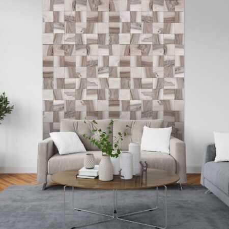 3D Wooden Wall Cubes - Walnut(10-20 mm)