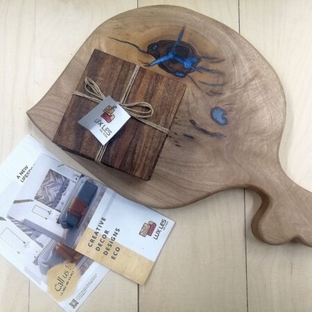 Lesena servirna deska iz epoksi smole